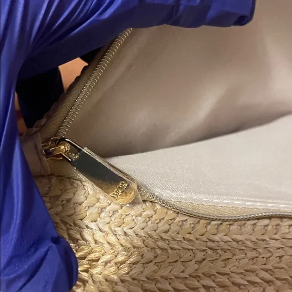 Dior Tan Woven Clutch with Pearl Accent - Picture 11 of 17